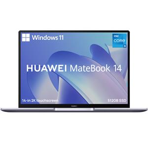 HUAWEI Matebook 14 Notebook, 14", 2160 x 1440, Touch Screen, Intel Core i5-1135G7, Intel Iris Xe Graphics, 16GB, 512GB SSD, Windows 11 Home, 53012STE