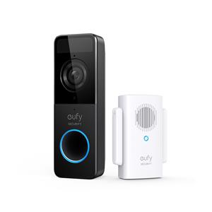 Eufy Smart Video Doorbell Camera with Chime, Wire-free,1080p, Comes with Wi-Fi Chime, MicroSD storage, no Subscription Required- Black