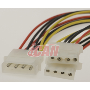 iCAN Internal Computer Power Splitting Y Cable/Cord, 6in