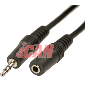 iCAN 3.5mm Stereo Audio Extension Cable Shielded M/F - 6 ft.