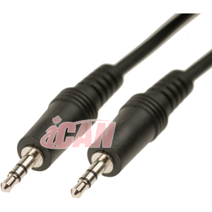 Câble audio stéréo iCAN 3,5 mm blindé M/M - 25 pieds