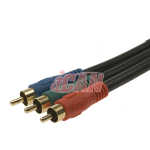 iCAN Premium 3RCA High Definition TV Component Video Cable - 12 ft.