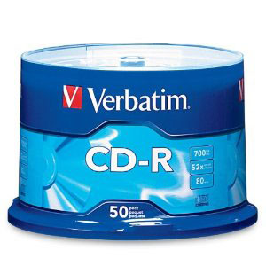 Verbatim CD-R Enregistrement 700 Mo/80 minutes, Paquet de 50 broches