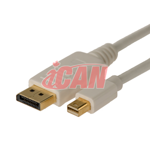 iCAN DisplayPort Male to Mini DisplayPort Male 32AWG Cable Gold, 10ft