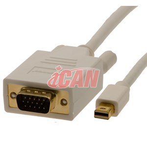 iCAN Mini Displayport to SVGA 32AWG Gold-plated Cable - 6 ft.(Open Box)