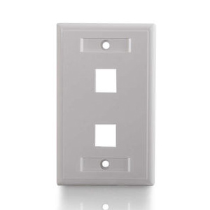 C2G 2-Port Single Gang Multimedia Keystone Wall Plate - White (03411)