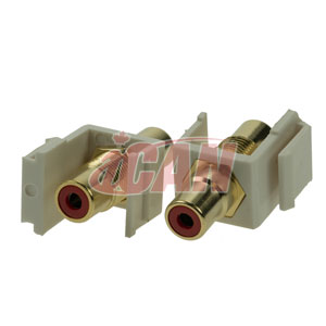 iCAN RCA Coupleur Keystone Femelle/Femelle (Rouge)
