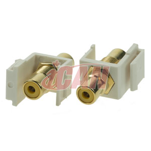 iCAN (KS RCA-YEL-FF-B) - Connecteur Keystone RCA femelle / femelle - Jaune)