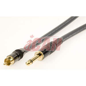 iCAN 1/4" MONO vers RCA 22AWG Argent OD=8mm - 12'