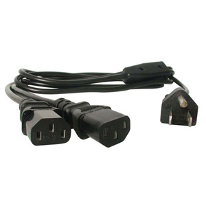 STARTECH Câble d'alimentation standard pour ordinateur Y avec prise NEMA 5-15P vers 2x C13 - 6 pi.