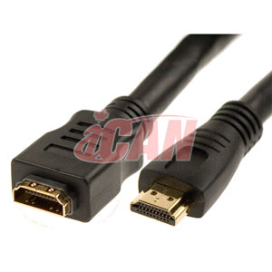 iCAN Premium HDMI 1.4 3D LAN Heavy Duty M/F Extension Cable - 15ft