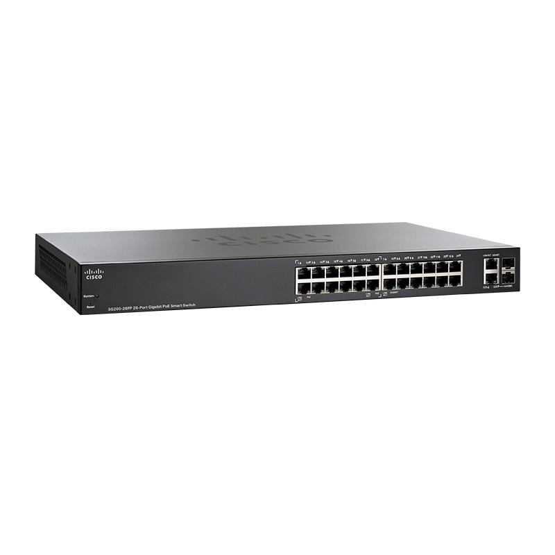 Cisco (SG200-26FP) - Commutateur Ethernet Gigabit intelligent à 24 ports -- 2 ports combo mini-GBIC - Prise en charge PoE su...