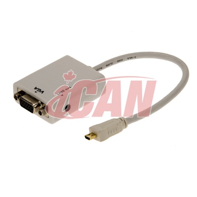 Adaptateur iCAN Micro HDMI Type D Mâle - VGA (HDCP) Femelle(Open Box)