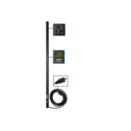 Tripp Lite (PDUMV20) - Unité PDU 120 V / 20 A / 28 prises - 28 x NEMA 5-15/20R - 2,4 kW - Montage sur rack vertical Zero U