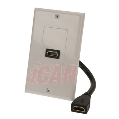 ICAN 1-Port HDMI 4" F/F Dongle Jacks Façade Plaque Murale