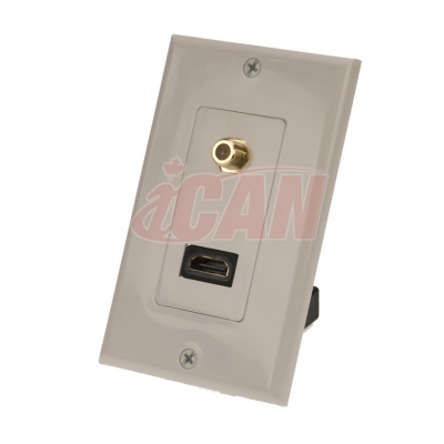 iCAN 1 Port HDMI + 1 Port TV F-Type Connector Faceplate Wall Plate