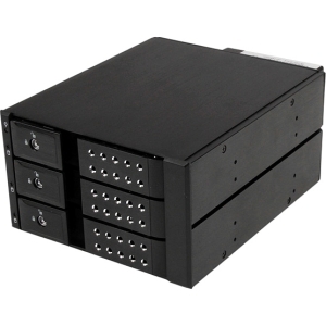 StarTech (HSB3SATSASBA) - Rack mobile en aluminum sans tiroir pour 3 disques durs SAS II/SATA III de 3,5 po - 6 Gbit/s - Éch...