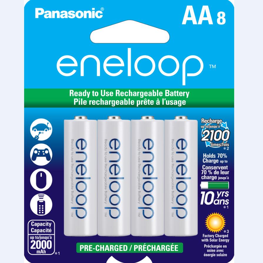 PANASONIC Eneloop AA 2000mAh NiMH Rechargeable Battery 8 Pack