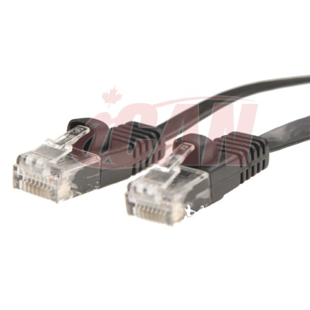 iCAN Networking LAN Cat6 32AWG Flat Cable, 5ft (C6EFB-005BLK)