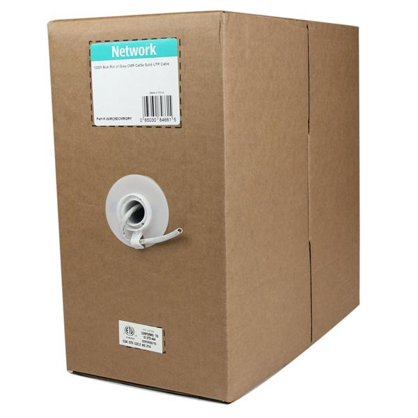 StarTech (WIRC5ECMRGRY) - Bobine de câble UTP Cat5e solide en vrac - 1 000 pi (Gris)