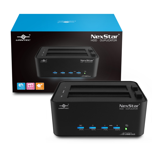 Vantec (NexStar) - Station d'accueil duplicateur autonome pour disque dur SATA de 2,5 po / 3.5 po avec USB 3.0 (NST-DP100S3)