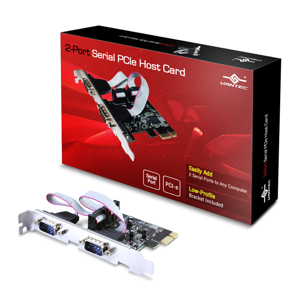 Vantec (UGT-PCE20SR) - Carte hôte PCIe - 2 ports série
