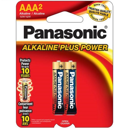 PANASONIC Piles alcalines AAA, paquet de 2