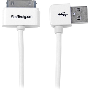 StarTech 1m (3 ft) Apple Dock Connector to Left Angle USB Cable for iPod / iPhone / iPad with Stepped Connector - USB/Proprieta