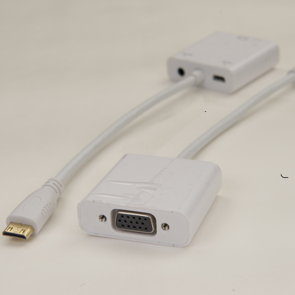 Adaptateur iCAN Mini HDMI vers VGA, mâle vers femelle, blanc