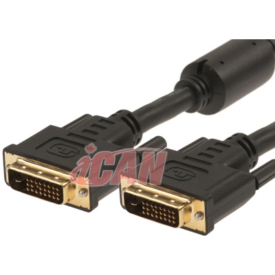 iCAN Premium 24AWG DVI to DVI (DVI-D) 24-pin M/M, 25 ft