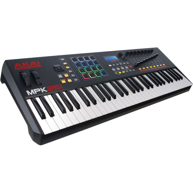 AKAI Professional MPK 261 - Performance Keyboard Controller | 61 Semi-Weighted Keys with Aftertouch | 16 RGB-illuminated MPC Pa