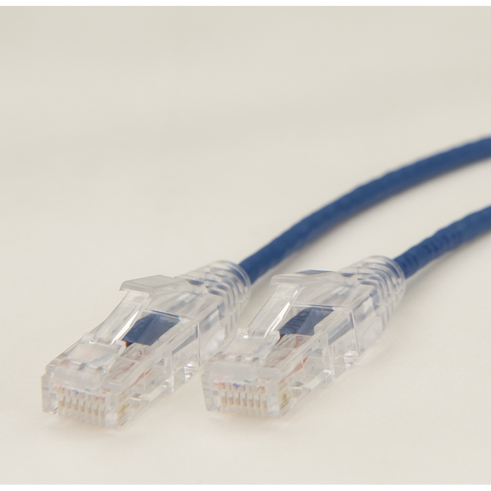 iCAN Super Slim Premium Cat6 Gigabit LAN Patch Cable, Blue, 1ft