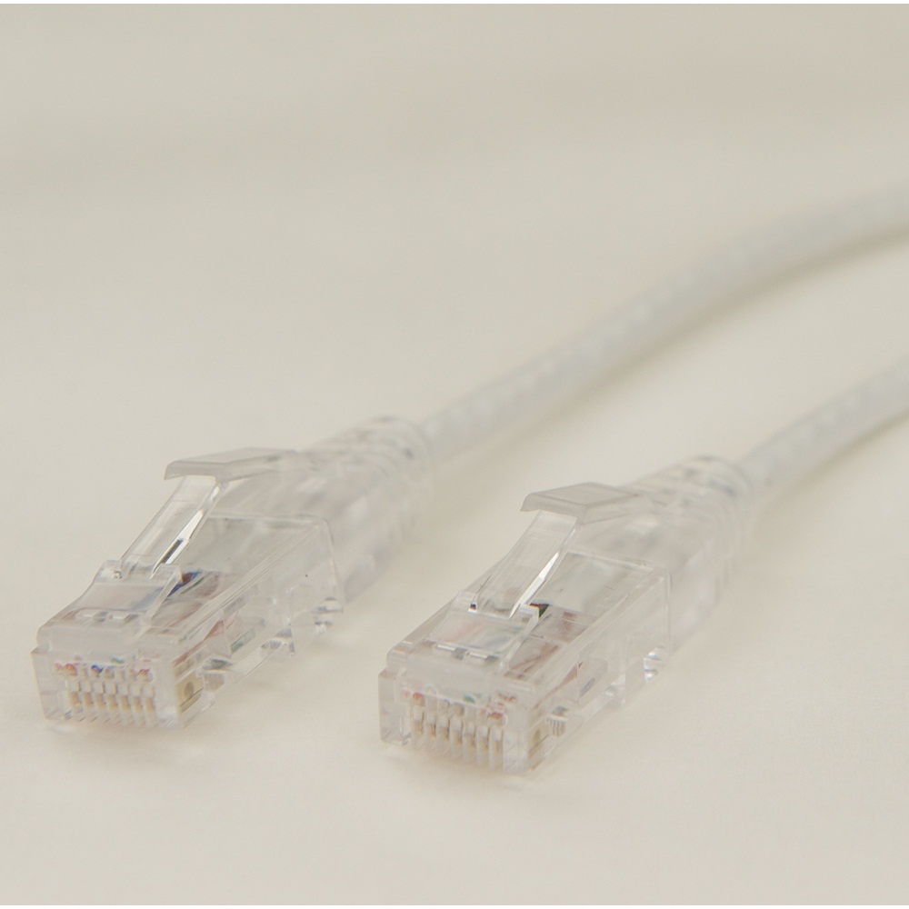 iCAN Super Slim Premium Cat6 Gigabit LAN Patch Cable, White - 2ft