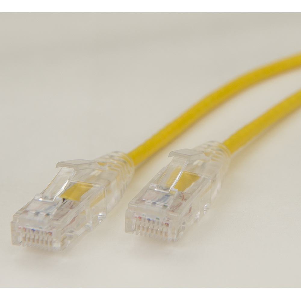 iCAN Super Slim Premium Cat6 Gigabit LAN Patch Cable, Yellow, 1ft(Open Box)