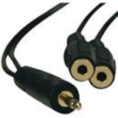 Tripp Lite (P313-001) - Câble adaptateur Y mini stéréo 3,5 mm pour haut-parleurs et casques d'écoute (M vers 2 x F) - 1 pi