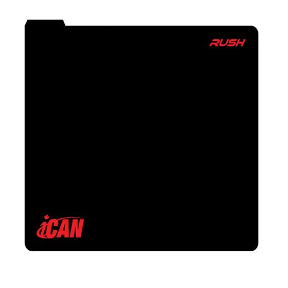 iCAN Gaming Mouse Pad Glossy Finish Fabric + Natural Rubber, Black