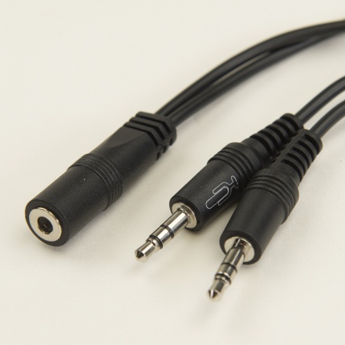 Adaptateur audio iCAN 1 prise jack femelle 3,5 mm vers 2 prises jack mâles 3,5 mm
