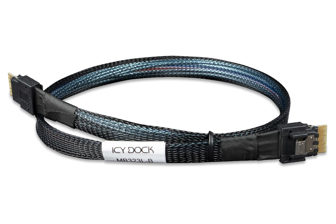 ICYDOCK SlimSAS 4i (SFF-8654) to SlimSAS 4i Cable - 0.5M - (MB323L-B)