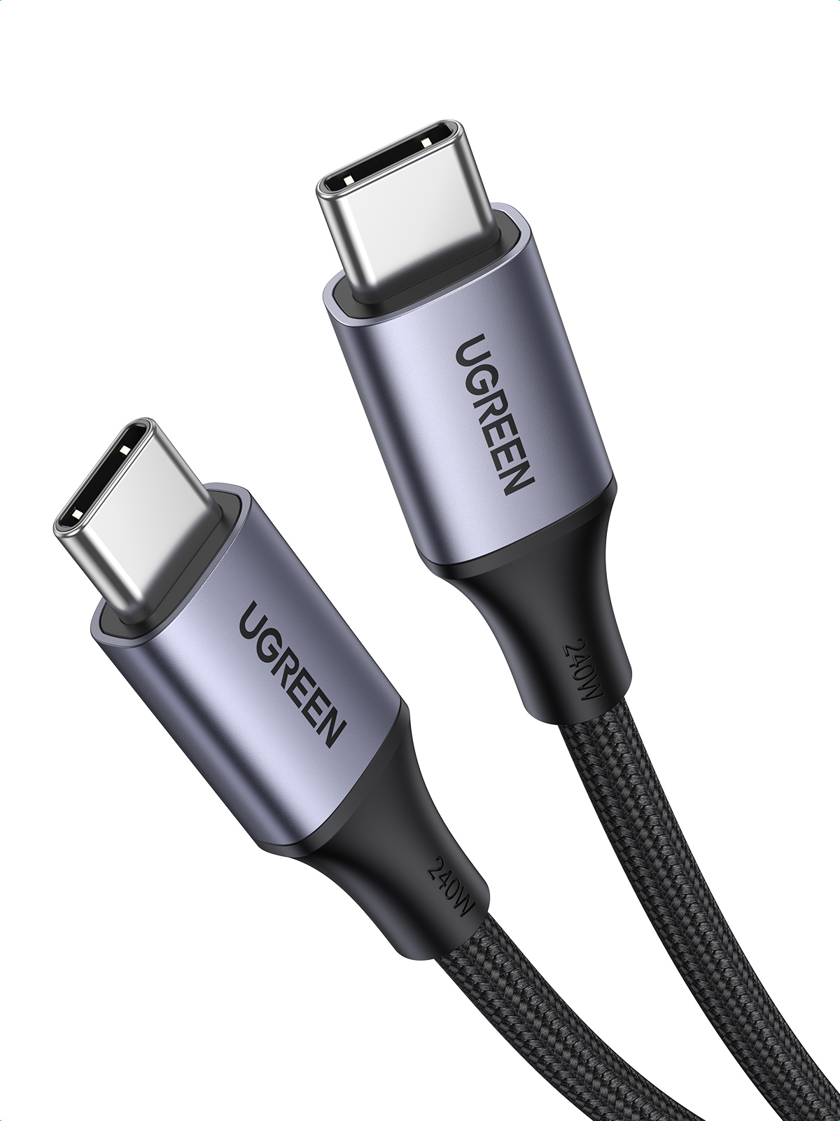 Câble de charge rapide UGREEN USB-C vers USB-C PD 5 A max. Gris sidéral 1 m