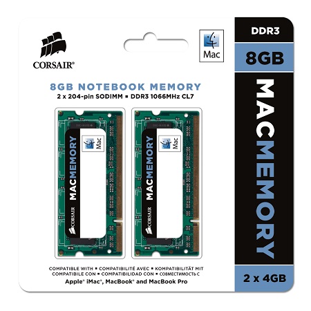 CORSAIR Apple Memory (2x4GB) DDR3 1066MT/s CL7 SODIMMs | Canada Computers & Electronics