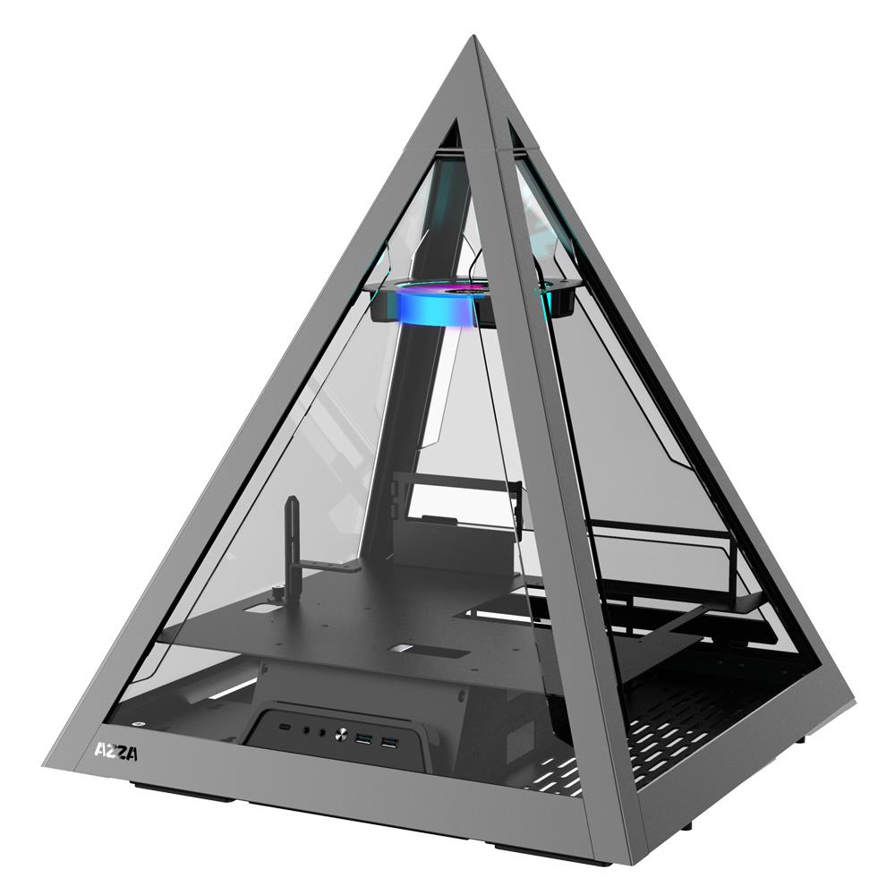 AZZA PYRAMID 804V ATX Gaming Computer Case, 4 Sides Tempered Glass