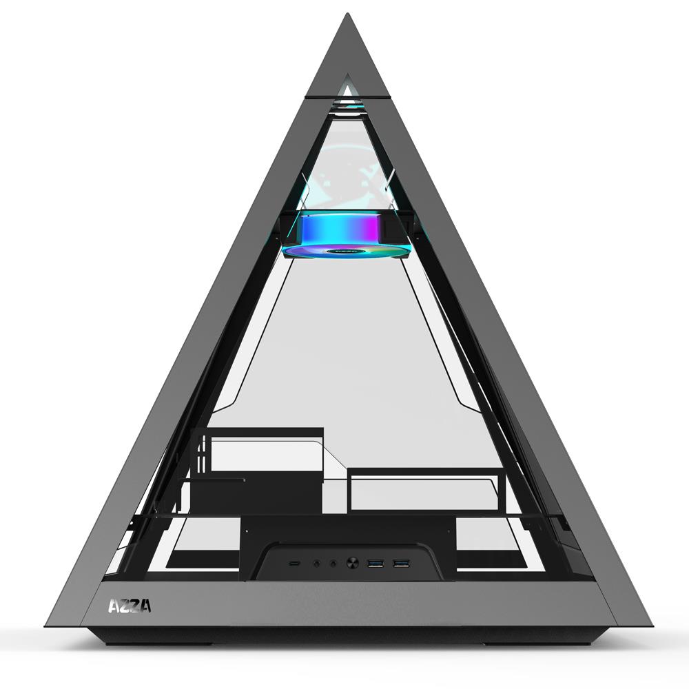 AZZA PYRAMID 804V ATX Gaming Computer Case, 4 Sides Tempered Glass