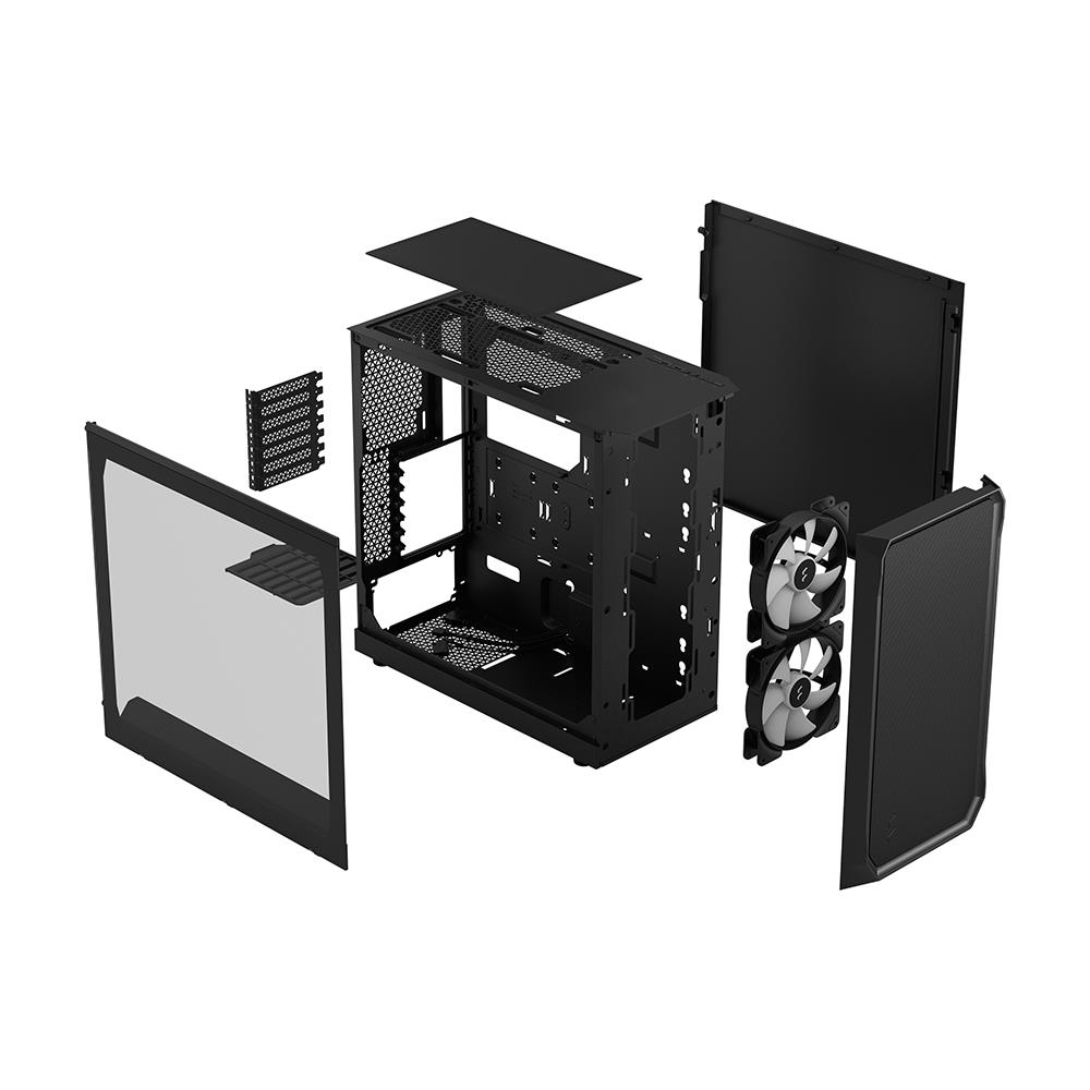 FRACTAL DESIGN Focus 2 RGB Black ATX mATX Mini ITX Clear Tinted