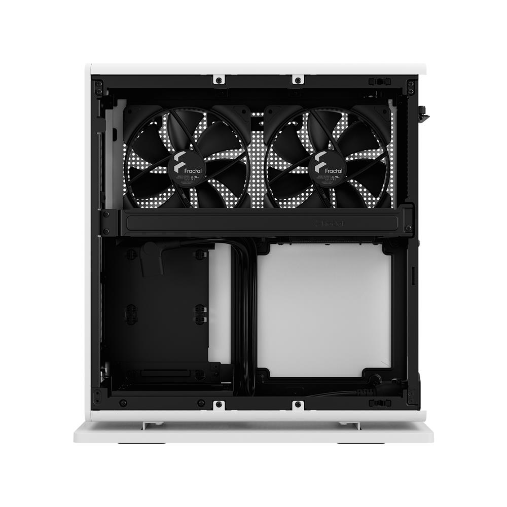 Fractal Design Ridge White Mini-ITX Slim Small Form Factor Console PC Case  with PCIe 4.0 Riser