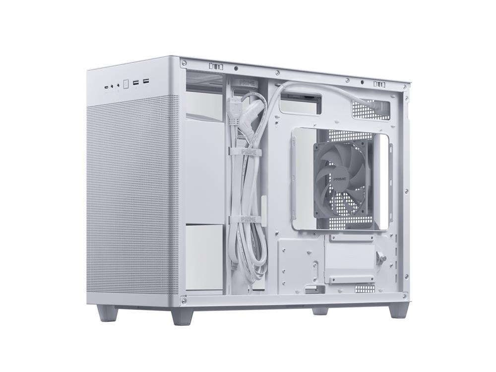 Asus Prime AP201 MicroATX Tempered Glass Small Tower Case - White