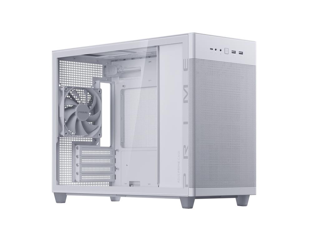 Asus Prime AP201 MicroATX Tempered Glass Small Tower Case - White
