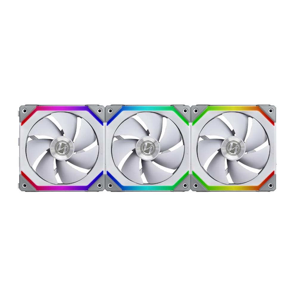 Lian Li Uni Fan SL120, Modular RGB 120mm Fan, 3 Pack w/ Fan Controller -  White