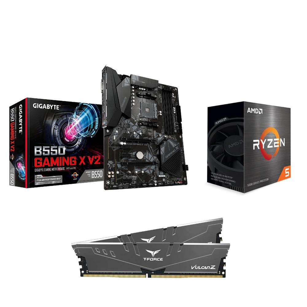 AMD Ryzen 5 5600X CPU + GIGABYTE B550 Gaming X V2 Motherboard + TeamGroup  16GB D4 3600MHz CL18 RAM