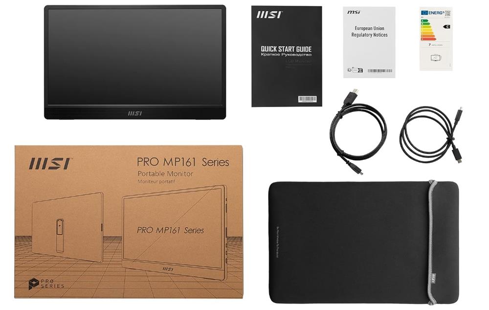 MSI PRO MP161 15.6in 16:9 IPS Portable LCD Monitor, 60Hz, 4ms(Open