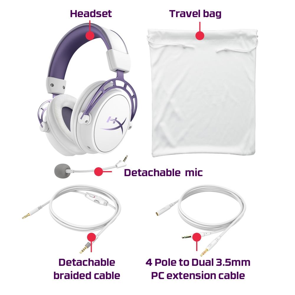 Hyperx Cloud Alpha Gaming Headset White Purple Limited Edition